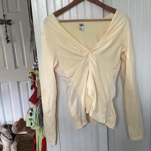 Prana Size Large Buttercup Cross Knot Stretch Top